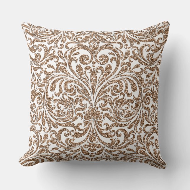 Light Brown Glitter Reversible Pillow Elegant Kudde (Framsida)