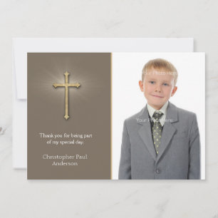 Light Brown, Guld Kor, Religiösa Photo Card Tack Kort