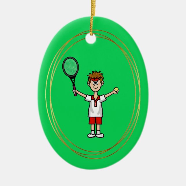 Light Brown Hair Male Tennis Player Ornament (Framsidan)