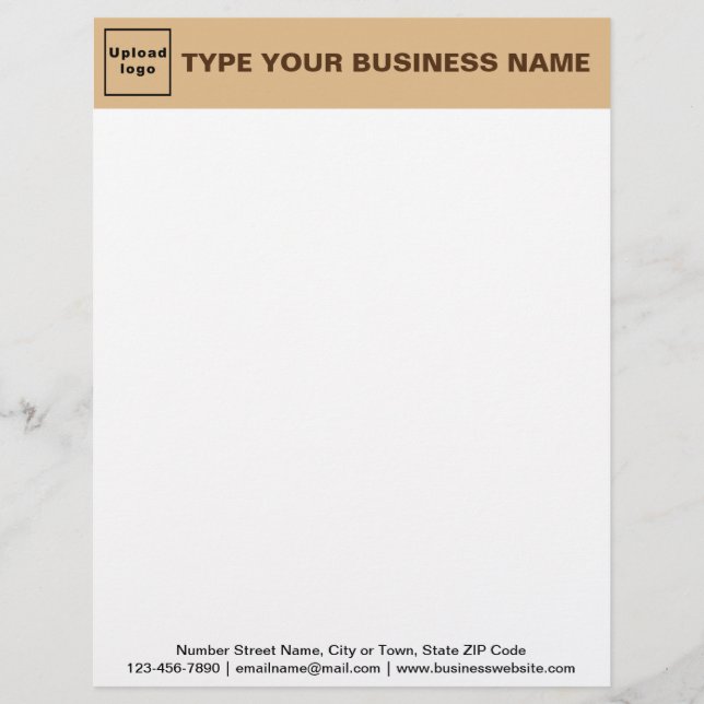 Light Brown Header and Black Texter Footer Busines Brevhuvud (Framsida)