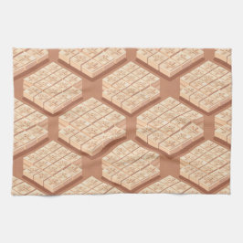 Light brown isometric geometric blocks kökshandduk