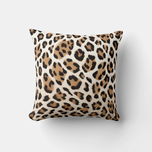 Light Brown Leopard Print Kudde (Framsida)