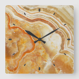 Light Brown Marble Fyrkantig Klocka