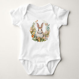 Light Brown/Tan Bunny Rabbit with Flowers T Shirt