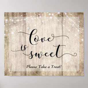 Light Brown Wood & Ljus Kärlek är Sweet Dessert Poster
