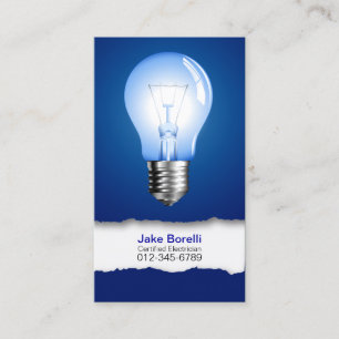Light Bulb Blue-Affärskort Visitkort