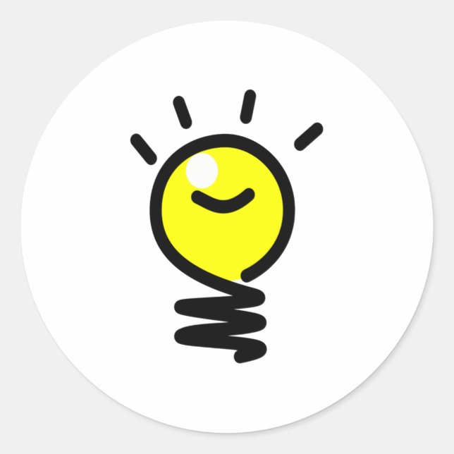 Light Bulb Idea Runt Klistermärke (Framsida)