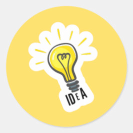 Light Bulb Idea Runt Klistermärke