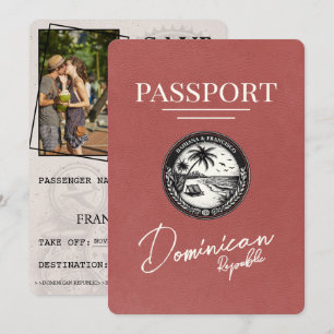 Light Burgundy Dominikanska republiken pass Spara Datumet