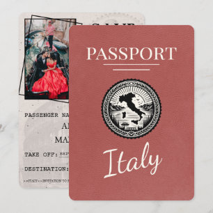 Light Burgundy Italien Passport Spara Datumet