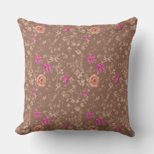 Light Caramel Vintage Blommigt Kudde