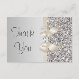Light Champagne Bow Silver Sequins Tack Kort