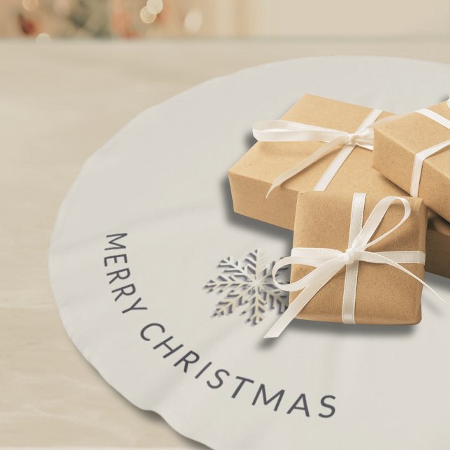 Light Champagne Snowflake Träd Skirt Julgransmatta Borstad Polyester (Skapare uppladdad)