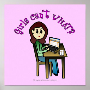 Light Computer Girl Poster