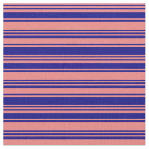 Light Coral & Blue Lining Mönster Tyg