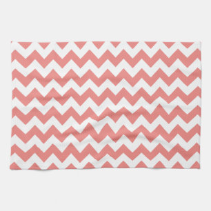 Light Coral Chevron Rand Kökshandduk