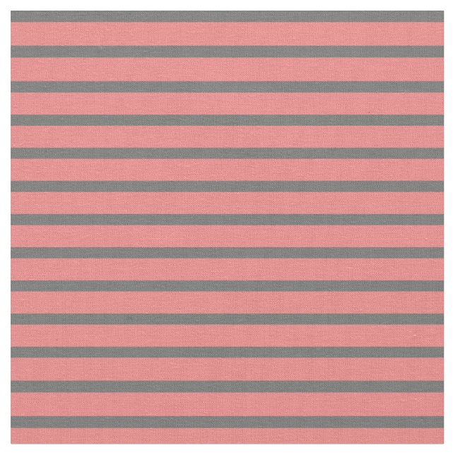Light Coral & Dim Grått Färgad Linjer Tyg (Närbild)