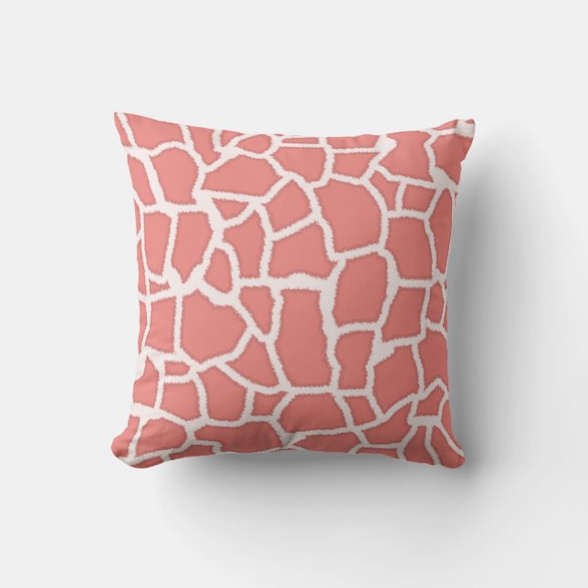 Light Coral Giraffe Animal Print Kudde (Framsida)