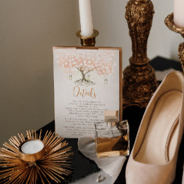 Light Coral Heart Löv Träd Bröllopsinbjudningar Inbjudningar