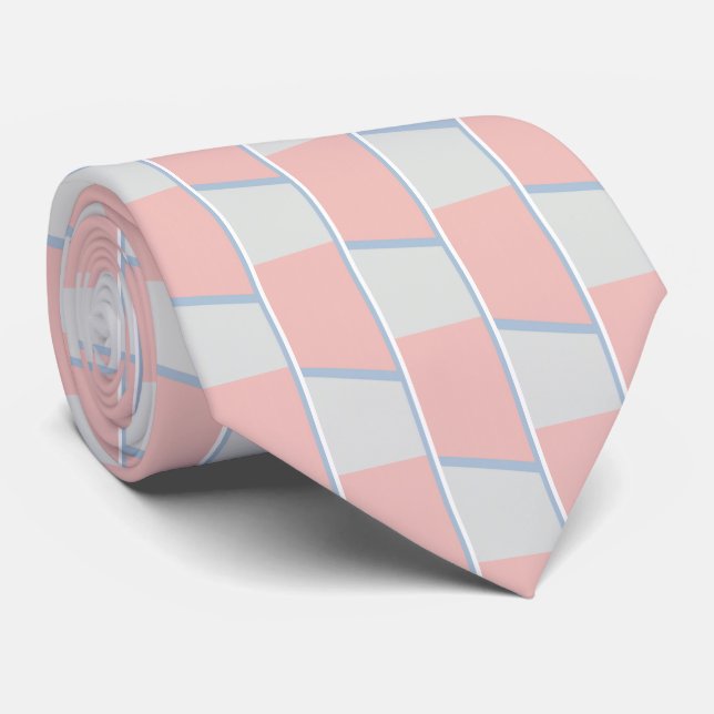 Light Coral och Grått Blue Rand Slips (Rullad)