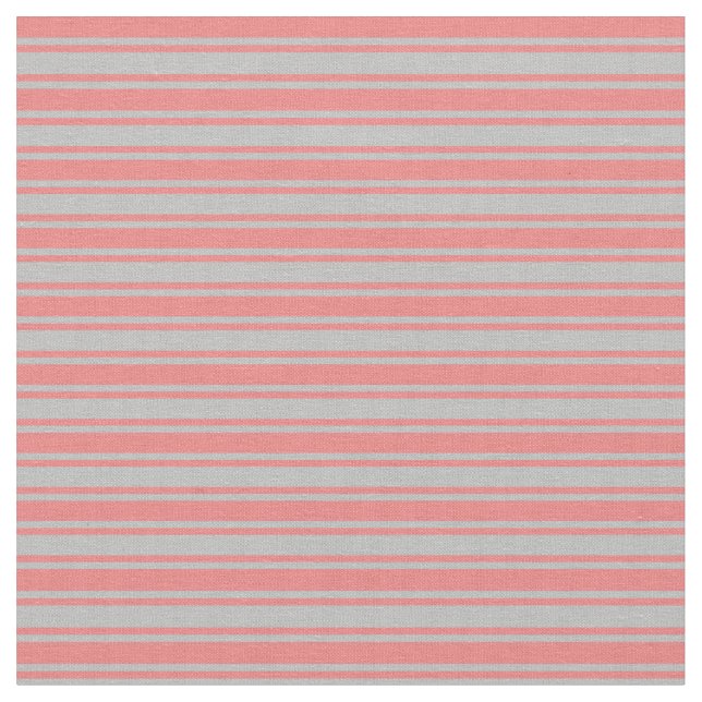 Light Coral och Grått Färgad Linjer Tyg (Närbild)