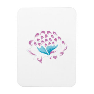 Light CornblommBlue, Himlar Megenta, Girly Magnet