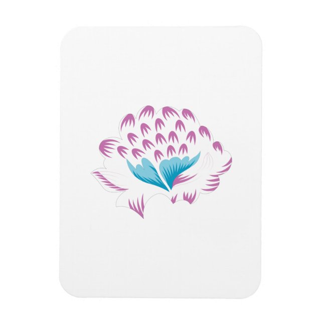 Light CornblommBlue, Himlar Megenta, Girly Magnet (Vertikal)