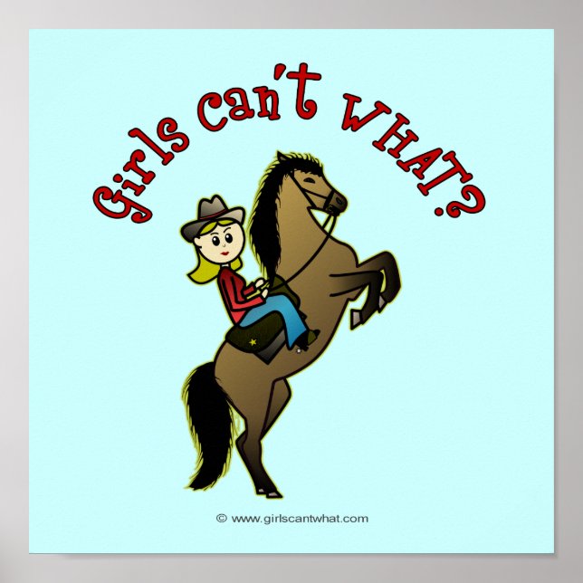 Light Cowgirl on Horse Poster (Framsidan)