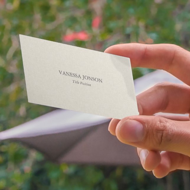 Light Cream Linen Struktur Visitkort (Skapare uppladdad)