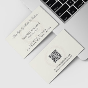 Light Cream  of Justice Watermark Business Ca Visitkort