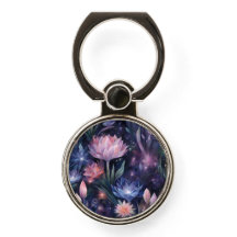 Light Crystal Flowers med Mörk Blommigt PopSocket