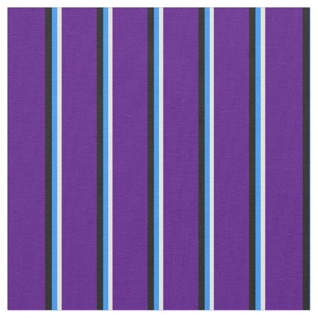 Light Cyan, Blue, Black & Indigo Mönster Tyg (Närbild)