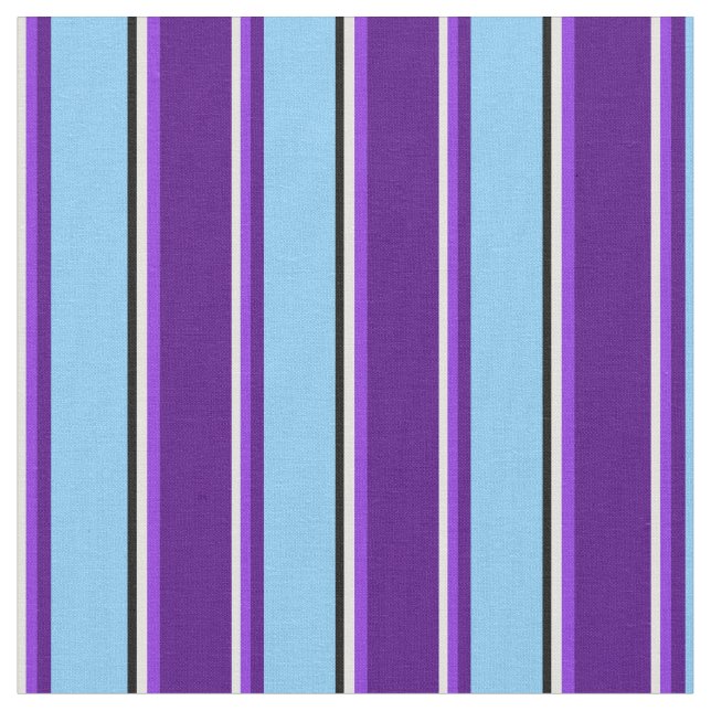 Light Cyan, Lila, Indigo, Light Himlar Blue & Blac Tyg (Närbild)