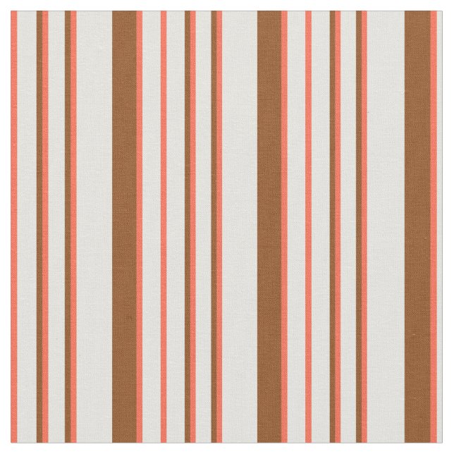 Light Cyan, Red och Brown Linjer Tyg (Närbild)