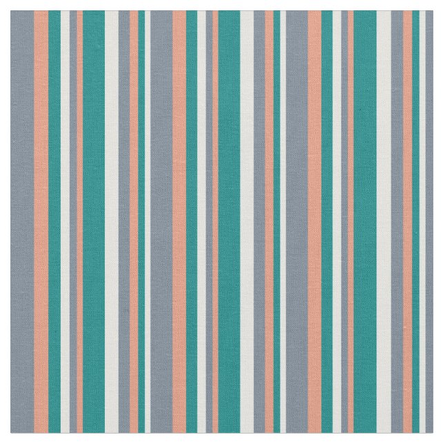 Light Cyan, Teal, Mörk Salmon och Slate Grått Tyg (Närbild)