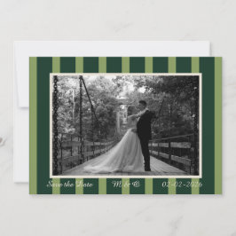 Light & Dark Green Thin Stripe Invitation Inbjudningar