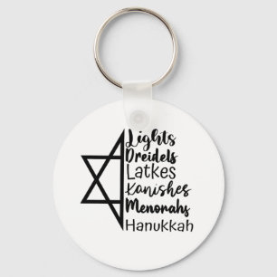 Light Dreidel Latke Kench Menorah Hanukkah Nyckelring