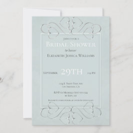 Light Dusty Blue Romantic Möhippa Inbjudningar