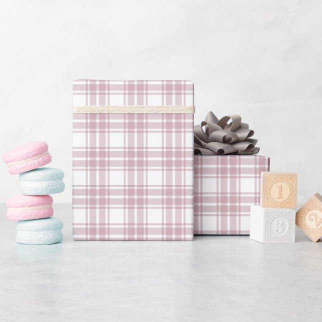 Light Dusty Ro Wrapping Mönster Roll Presentpapper (Baby Shower)