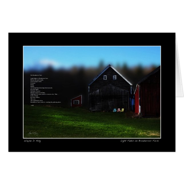 Light Fades on Broadacres Farm Poster, Jefferson, Hälsningskort (Framsidan Horizontal)