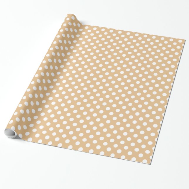 Light Färg Background Medium Polka dots Presentpapper (Utrullad)