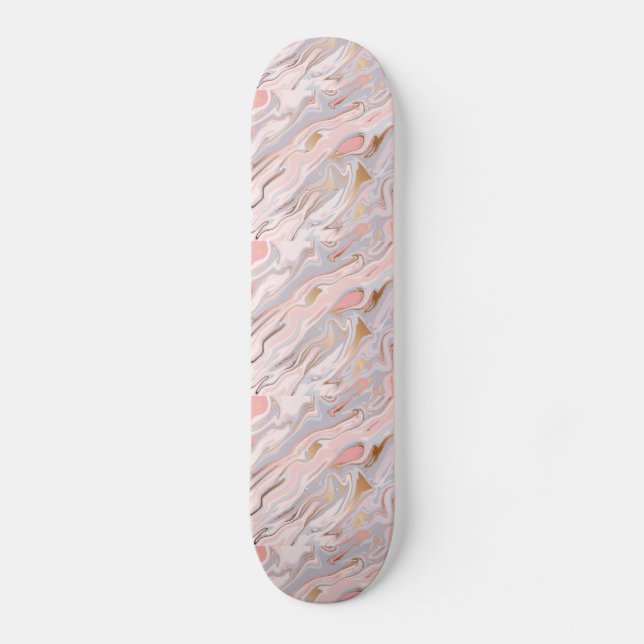 Light Färg Marble Struktur Mini Skateboard Bräda 18,5 Cm (Framsida)