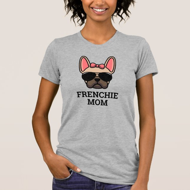 Light Fawn Female Fransk Bulldog Frenchie Hund Mam T Shirt (Framsida)