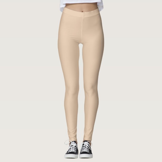 Light Fawn Solid Färg Leggings (Framsida)