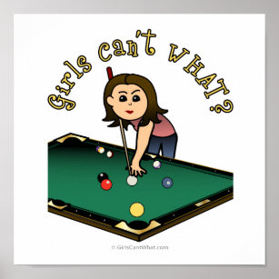 Light Female Billiards Player Poster