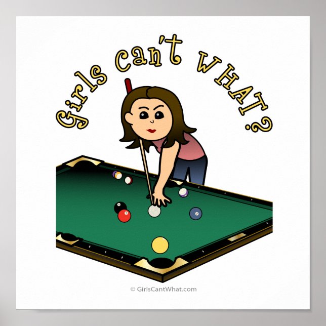 Light Female Billiards Player Poster (Framsidan)