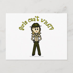 Light Female sheriff i Brown Uniform Vykort