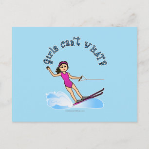 Light Female Vatten Skier Vykort