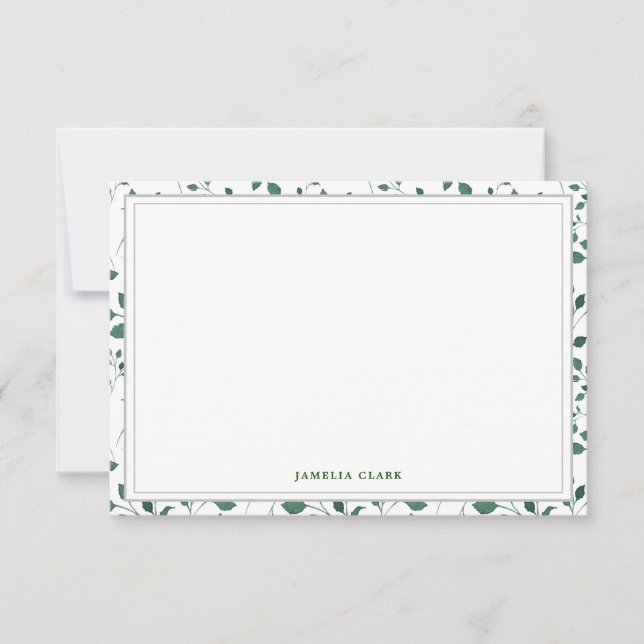 Light Ferns | Platt anteckningskort (Framsida)