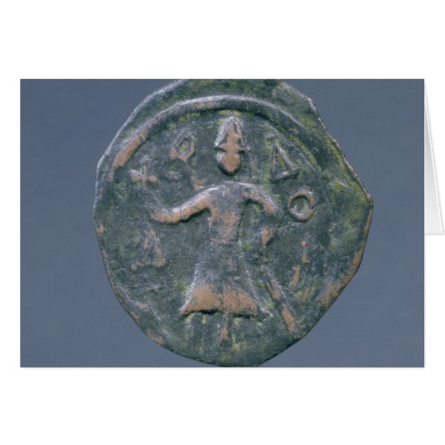 Light follis of Baldwin II, Count of Edessa Hälsningskort (Framsidan Horizontal)